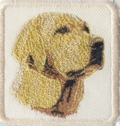 Embroidered Sew On Cream Yellow Lab
