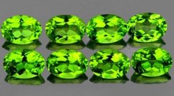Jewellery Quality 3.70cts. 8 Pieces Oval Cut 6 X 4 Mm. Aaa Green Peridot Lot - 100% Natural