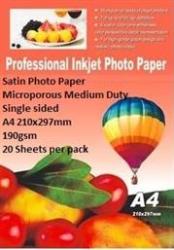 Satin Photo Paper- Microporous Coated Medium Duty- Single Sided A4 210X297MM-190GSM-20 Sheets Per Pack Retail Box Product Overviewthe Satin Photo Paper- Microporous