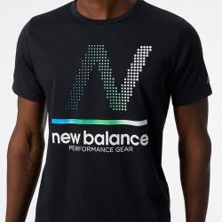 New Balance Men's Tenacity Heather Tech Ss Print - Black - LG