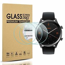 Diruite 3-PACK For Ticwatch C2 Watch Screen Protector Tempered Glass 2.5D 9H Hardness Anti-scratch Bubble-free - Permanent Warranty Replacement