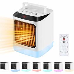 Woolala Desk Heater with 7 Colors Night Light
