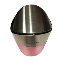 Hovexun Desk Trash Bin Waste Can Stainless Steel 1.5 L 0.40 Gal Pink