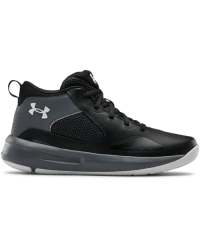 Grade School Ua Lockdown 5 Basketball Shoes - Black Pitch Gray Halo Gray 5.5
