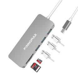 Innomax Macbook Pro USB C Hub adapter With Sd Card Reader 3 USB 3.0 Ports For New Macbook PRO1315 2016 2017 With Thunderbolt 3 Ports