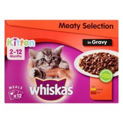 Whiskas Multipack Meat In Gravy 12 X 85G