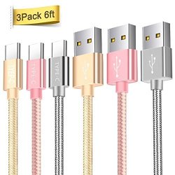 3 Pack 6FT Asstar USB C Cable Type C To USB A Sync & Charging Cable cord For Zte Zmax Pro Z981 ONEPLUS Three oneplus 3T HTC Bolt google