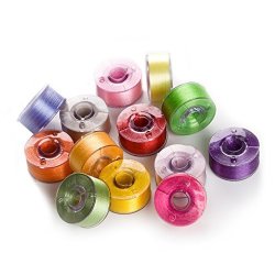25 Prewound Bobbin Embroidery Thread Size A With Bobbin Holder Box Suitable For Janome Brother Babylock Singer Machines Assorted Colors