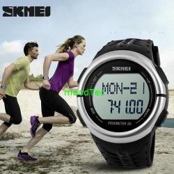 Skmei Men's Waterproof Outdoor Sports Pedometer Heart Rate Electronic Watch - Black In Stock