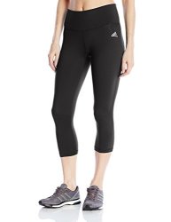 Adidas Apparel Closeout Special Buys Child Code Sports Adidas Women's Performer Mid Rise 3 4 Tights Black silver Logo Medium