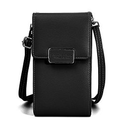 DXLT Small Crossbody Bag Messenger Bag Wallet Case Cell Phone Purse Wallet Cellphone Pouch Roomy Pockets For Women Black Universal Size