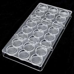 Okil Matte Round Shaped Polycarbonate Sweet Candy Mold 24 Cavity Diy PC Chocolate Mould Tray