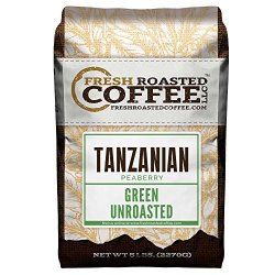 Green Unroasted Coffee Beans 5 Lb. Bag Fresh Roasted Coffee Llc. Tanzanian Peaberry