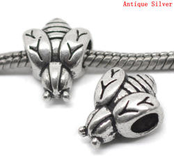 European Style - Antique Silver - Charm Beads - Bee - Fits European Bracelets - 15X12MM