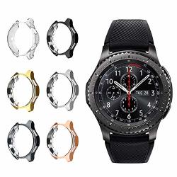 Leotop 6 Pack Soft Tpu Plated Case Bumper Protective Cover Shockproof Armor Compatible Samsung Gear S3 Frontier SM-R760 CLASSIC Galaxy Watch 46MM SM-R800 Protector 6 Color