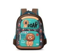 Backpack Cartoon Kids Backpack Primary School Bag Kindergarten School Bag - Brownblue