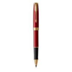 Sonnet Fine Nib Rollerball Pen Red With Gold Trim Black Ink - Presented In A Gift Box