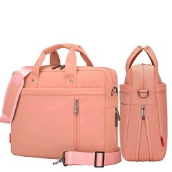 Yiyinoe Double Air-cushion Protection 14 Inch Laptop Shoulder Bag briefcase Bag handbag message Bag Extensible Thickness Pink