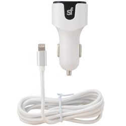 Superfly 3.4A Dual Lightning Mfi Car Charger White