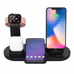 3 In 1 Qi Wireless Charger Station For Iphone Airpods Apple Watch Series 1 2 3 4 Qi Fast Wireless Charging Stand For Iphone