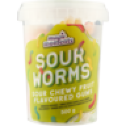 Sour Worms Sour Chewy Fruit Flavoured Gums 500G