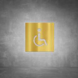 Wheelchair Sign D05 - Polished Brass