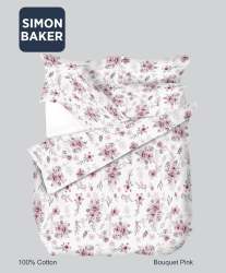 Simon Baker Bouquet Pink Cotton Printed Duvet Cover Set Various Sizes - Pink Queen 230CM X 200CM + 2 Pillowcases 45CM X 70CM