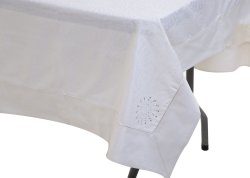Cottonbox Gala Polycotton Reyna Cream W crystal - 10-12 Seater Tablecloth