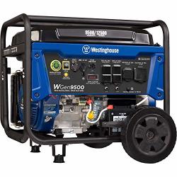 Westinghouse WGEN9500 Heavy Duty Portable Generator 9500 Rated 12500 Peak Watts Gas Powered Electric Start Transfer Switch & Rv Ready Carb Compliant
