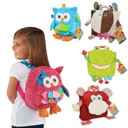 Cute Cartoon Baby Backpack 3D Animal Plush Package Snap Toys Bag Travel Outdoor