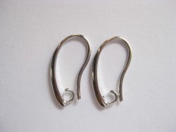 Earrings Hook With Loop Silver Tone Nickel- 18mm 1pair