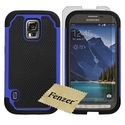 Fenzer Blue Hybrid Rubber Matte Hard Case Cover For Samsung Galaxy S5 Active With Screen Protector