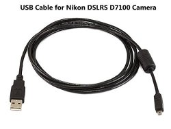 Excelshots Compatible Nikon D7100 USB Cable Cord For Nikon D7100 24.1 Mp Digital Slr Camera - Supreme Cable Gold Plated With Ferrite - 6 Feet