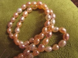 Multi Color Freshwater Rice Pearls. Size 5.5 Mm. 40 Cm Long String