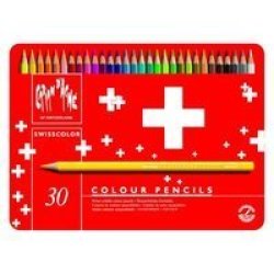 Caran D& 39 Ache Swisscolor Watersoluble Coloured Pencil Set In Metal Tin 30 Colours