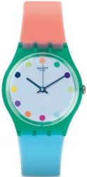 Swatch GG219 Candy Parlour White Dial Orange Silicone Band Women Watch New