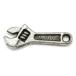 20 Wrench Charms Silver Tone Tools