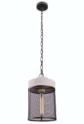 Cement And Metal Cage Pendant Light Cylinder
