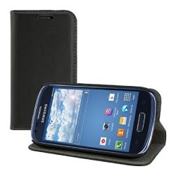 Kwmobile Elegant Synthetic Leather Case For The Samsung Galaxy S3 MINI With Magnetic Fastener And Stand Function In Black
