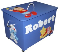Large Wooden Cartoon Toy Box Personalised