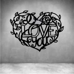 I Love You Heart - Matt Silver L 1200 X H 800MM
