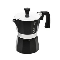 Grosche Milano Moka 3-CUP Stovetop Espresso Coffee Maker With Italian Safety Valve And Protection Handle Black