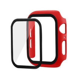 Apple Watch Bumper Case With Tempered Glass Screen Protector Red 42MM