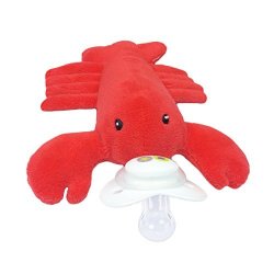 Nookums Paci-plushies Lobster Buddies- Pacifier Holder Plush Toy Includes Detachable Pacifier Use With Multiple Brand Name Pacifiers