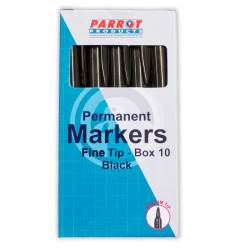 Permanent Markers Medium Or Fine Tip Box 10 Black