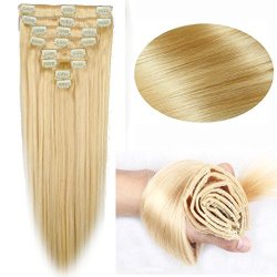 Us Seller 160G 22" True Natural 8PCS 18CLIPS Real Thick Weft Full Head Clip In Remy Human Hair Extensions Top Grade 7A Human Hair Piece