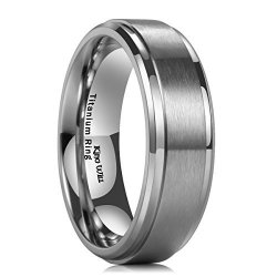 King Will 7MM Mens Titanium Ring Wedding Band Brushed Matte Finished Engagement Ring Comfort Fit 11