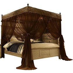 Nattey 4 Corner Bed Curtain Canopy, 4 Corner Bed Frame