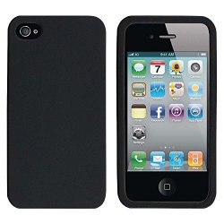 Fenzer Black Silicone Soft Rubber Gel Case Cover Skin For Apple Iphone 4 4G 4S
