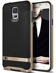 Galaxy S5 Case Caseology Wavelength Series Textured Pattern Grip Cover Black Gold Shock Proof For Samsung Galaxy S5 - Black Gold